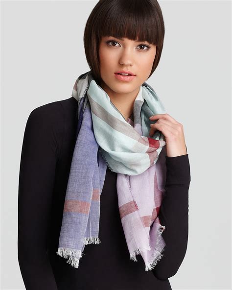 Burberry Color Stripe Half Mega Check Scarf Jewelry